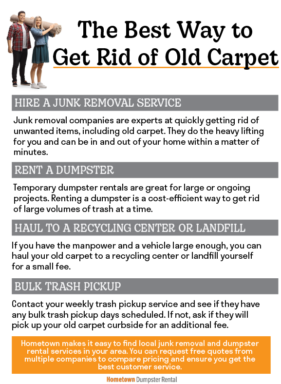 The best way to get rid of old carpet infographic