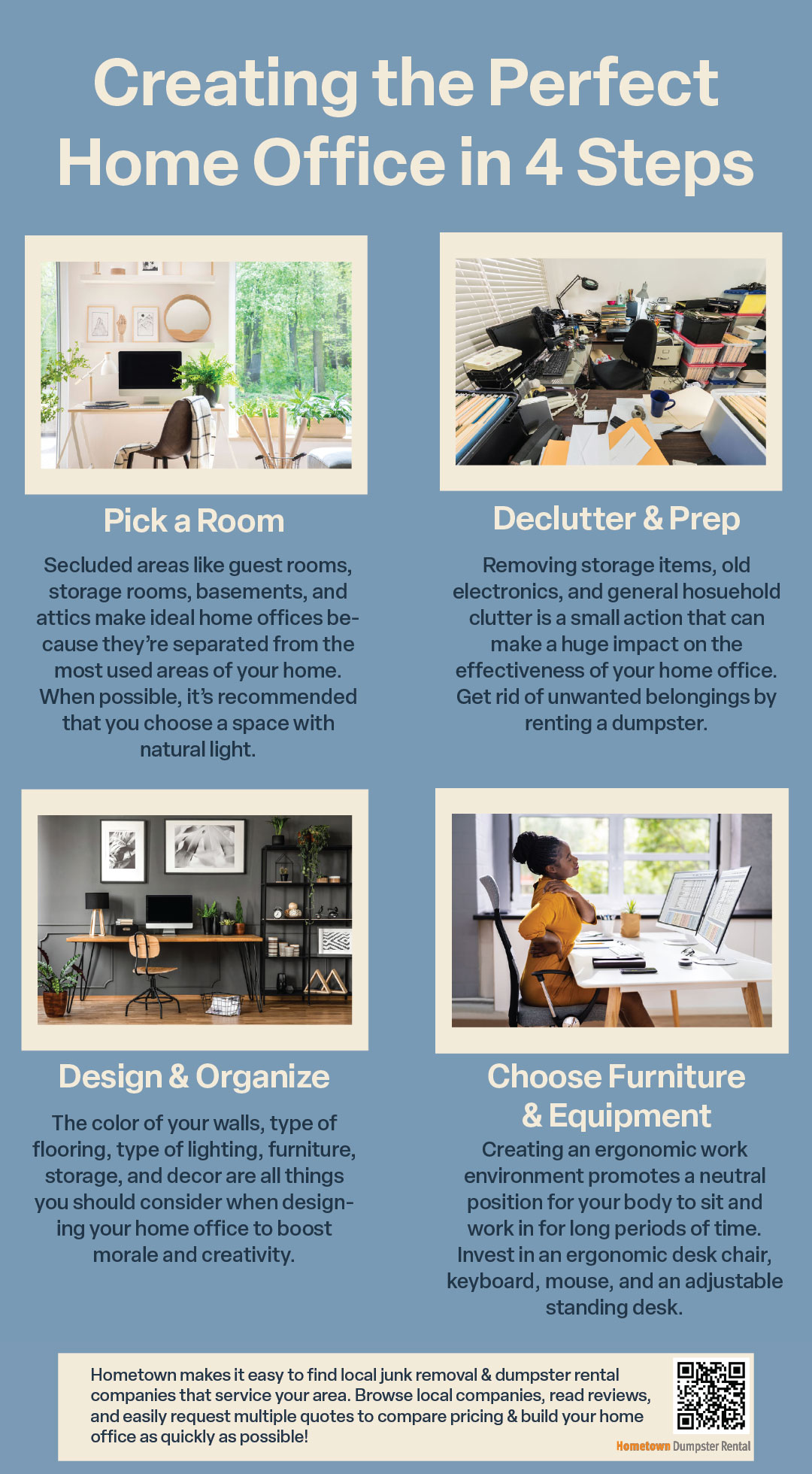 Creating the Perfect Home Office in 4 Steps Infographic