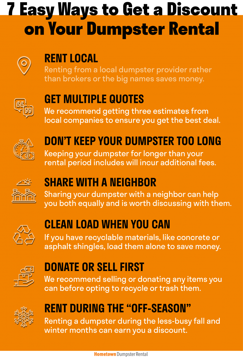 discounts for dumpster rental infographic