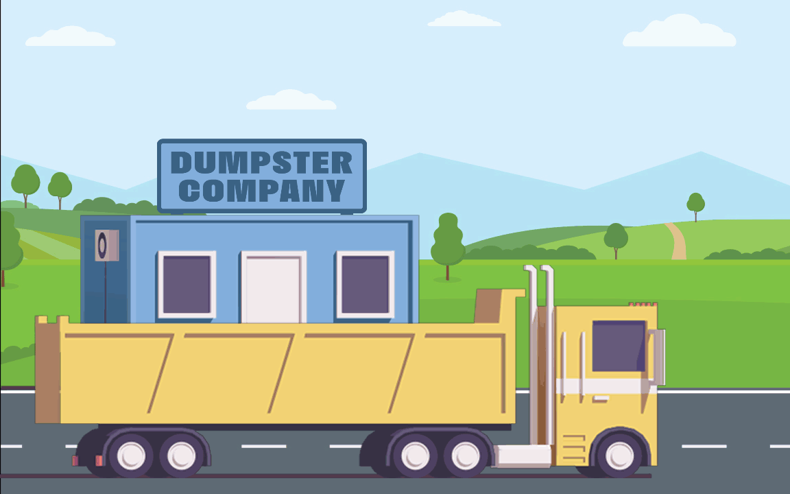 dumpster rental debris disposal process animation