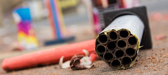 firework debris on the ground