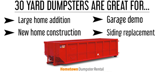 30 yard dumpster uses infographic