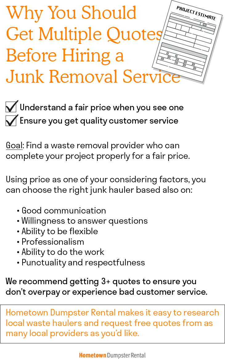 importance of getting multiple junk removal quotes infographic