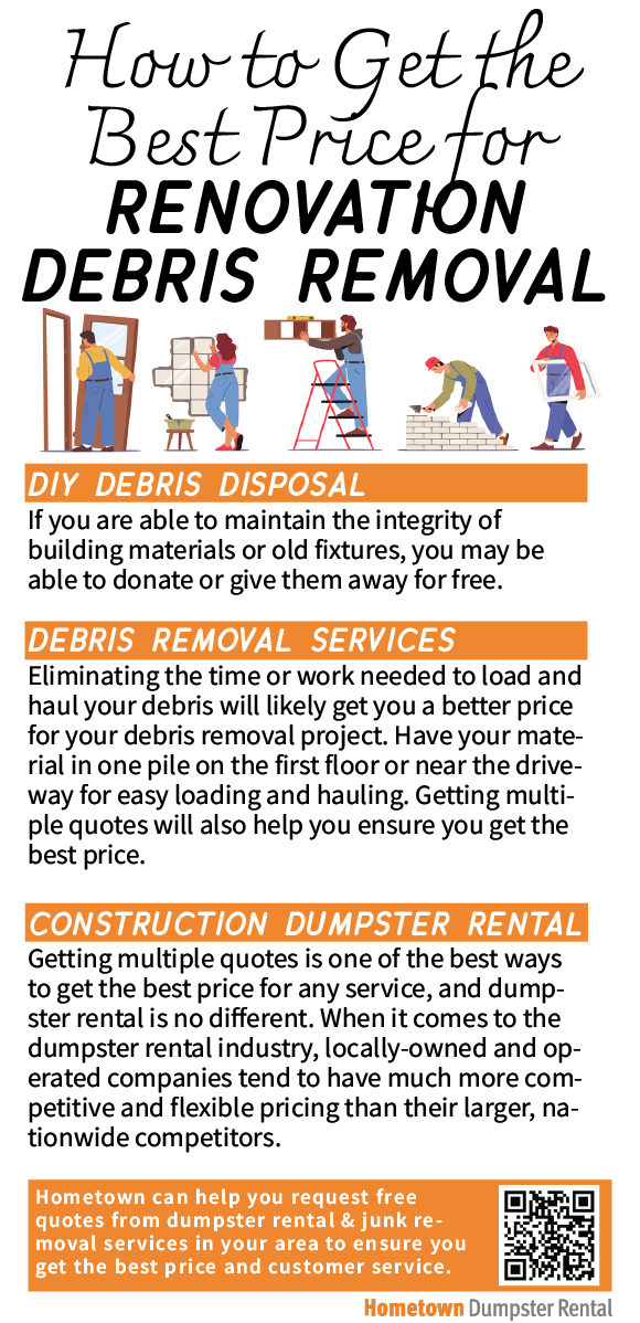 Get the Best Price for Renovation Debris Removal Infographic